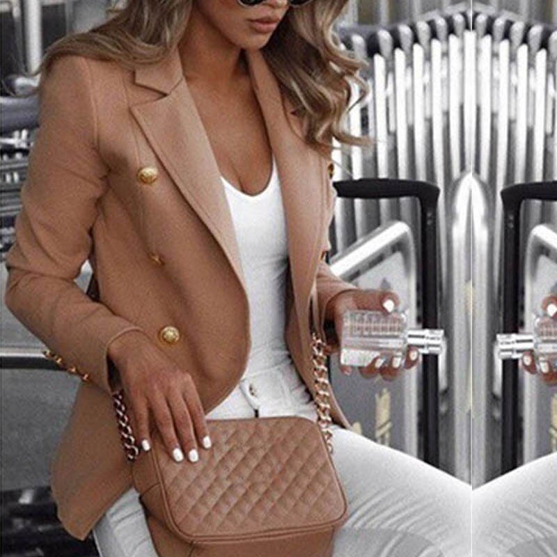 BANTELLA - Blazer a maniche lunghe a quadri alla moda
