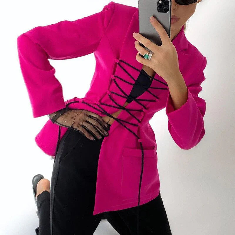 Tati - blazer à lacets poches sous les bras manteau fin