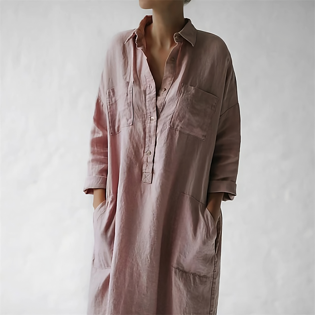 JENNY - Robe longue rose stylée