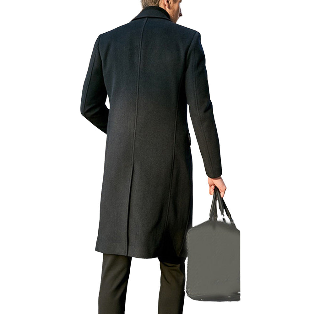Manteau homme mince et coupe-vent en laine avec boutons