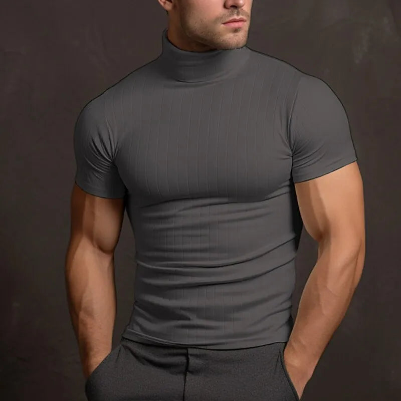 Gerald | Elegant and comfortable short-sleeve turtleneck sweater for men